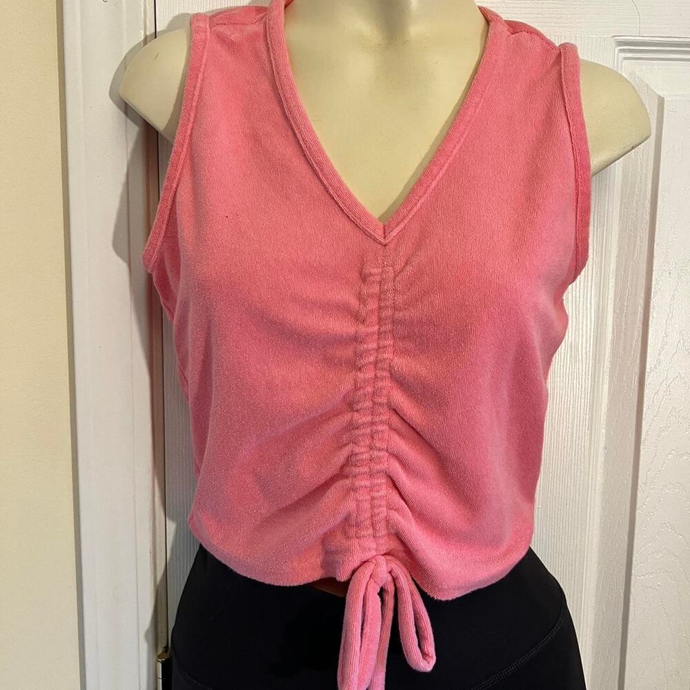 Juicy couture pink tie front terry clothe tank